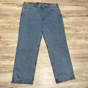 Levi's Regular Straight Jeans Men's Blue Stretch Denim Light Wash Size W42 L32